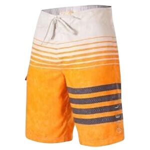 O’NEILL men’s orange stripe tie waist board shorts size 34